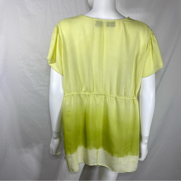 Westbound Lime Green Boho Crochet Collar Peasant Top - Picture 6 of 6